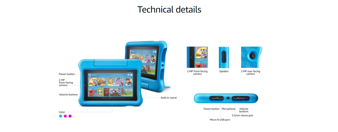 Features of the Amazon Fire 7 Kids Edition Tablet